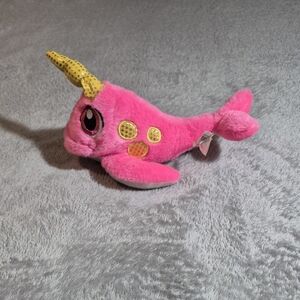 Classic Toy Co.Inc. Unicorn Fish Big Eyes Pink Yellow Plush 10" Stuffed Animal